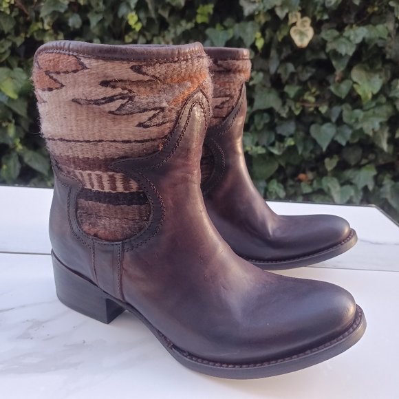 Freebird by Steven Shoes - Freebird By Steven Shine Blanket Shaft Western BOHO Bootie Women's Size 7 Brown